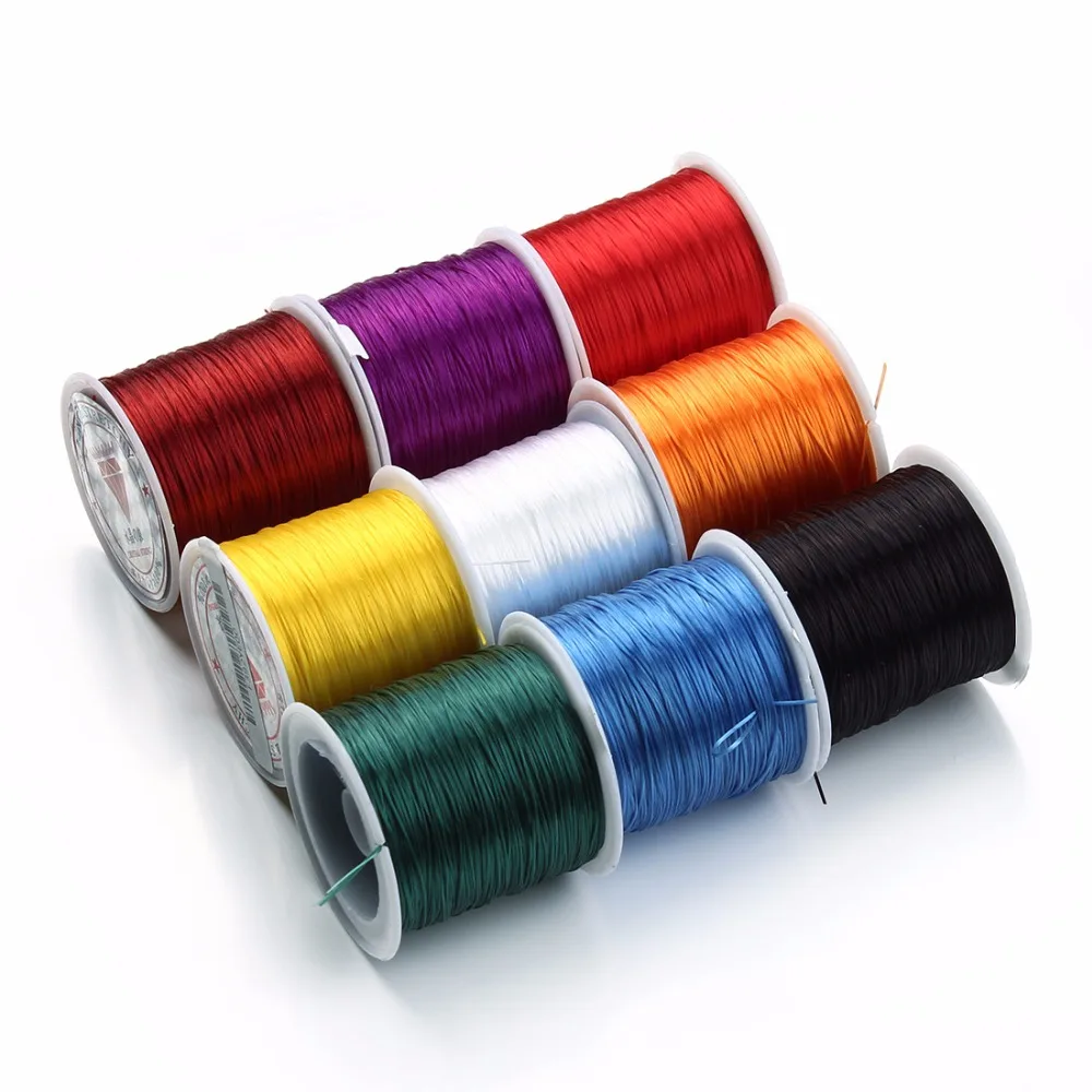 LOULEUR 1 Rolls/lot 10 Colors Elastic Cords Stretch Beading Wire/Cord/String/Thread for DIY Bracelets Jewelry Making Materials LOULEUR 1 Rolls/lot 10 Colors Elastic Cords Stretch Beading Wire/Cord/String/Thread for DIY Bracelets Jewelry Making Materials