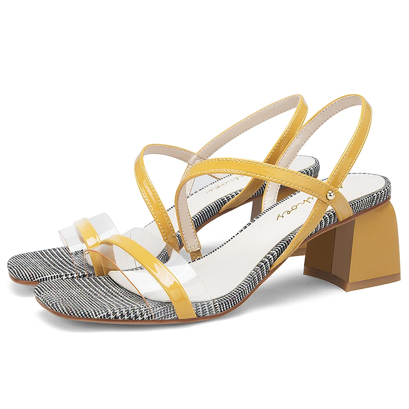 2020 Summer Gingham Yellow White Women Sandals 5CM Block High Heels Femme Shoes 11813ABX2263
2020 Summer Gingham Yellow White Women Sandals 5CM Block High Heels Femme Shoes 11813ABX2263