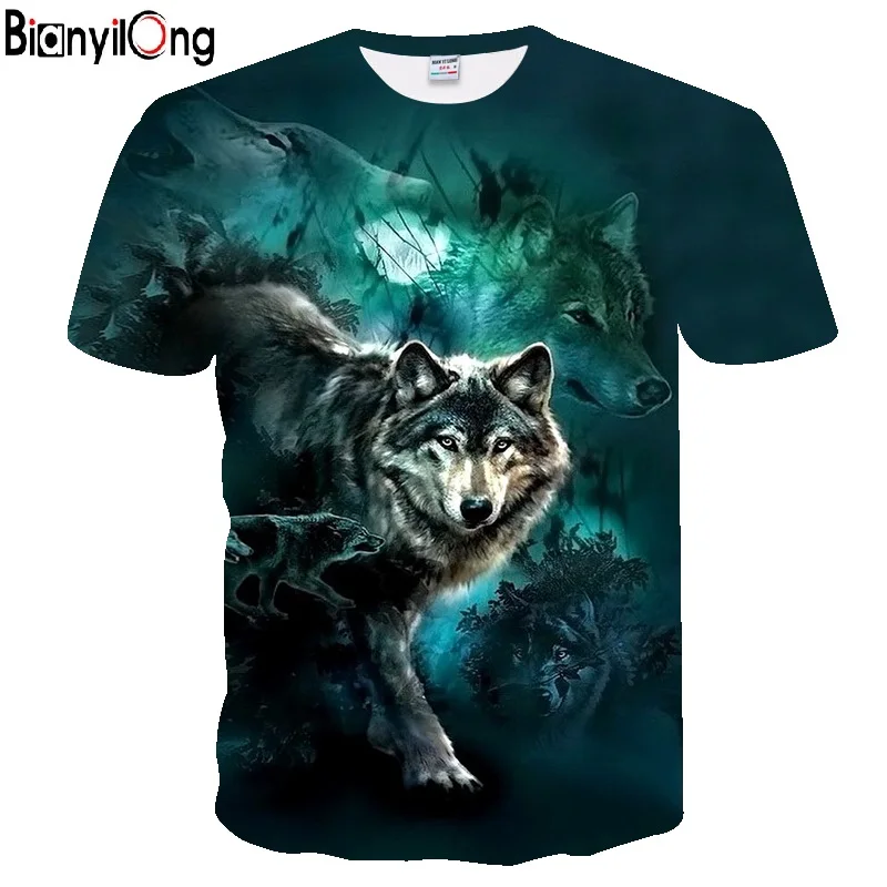 BIANYILONG 2018 men t shirt Wolf print T shirts 3D Men T-shirts Novelty Animal Tops Tees Male Short Sleeve Summer O-Neck Tshirts
BIANYILONG 2018 men t shirt Wolf print T shirts 3D Men T-shirts Novelty Animal Tops Tees Male Short Sleeve Summer O-Neck Tshirts