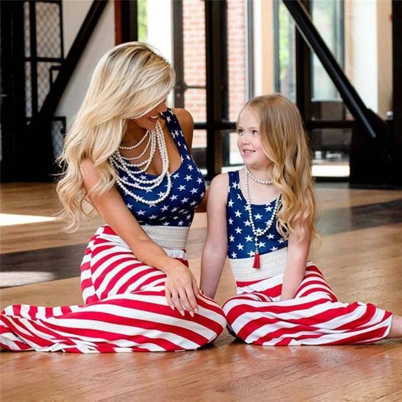 Mother And Daughter Matching America Party Dress Women Girl Dress Family Clothes Flag Parent and Child Dress New Arrival
Mother And Daughter Matching America Party Dress Women Girl Dress Family Clothes Flag Parent and Child Dress New Arrival