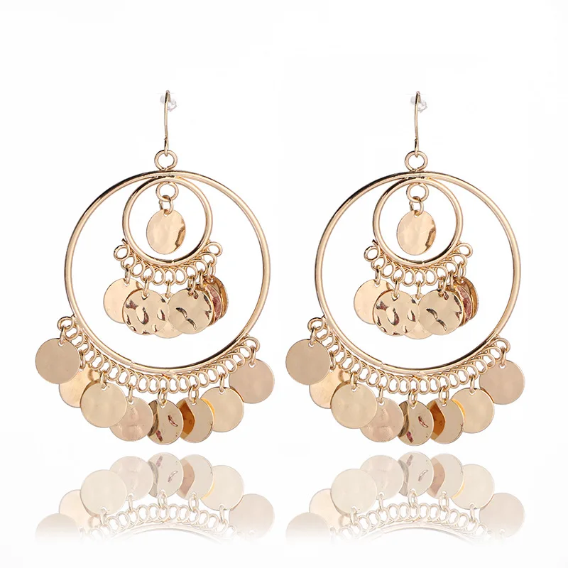 Gold Silver Bohemian Ethnic Style Sequins Exaggerated Earrings For Women Female Wedding Birthday Party Gifts Pendant Jewelry
Gold Silver Bohemian Ethnic Style Sequins Exaggerated Earrings For Women Female Wedding Birthday Party Gifts Pendant Jewelry