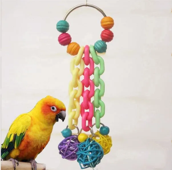 Красочный кусающий попугай игрушка с акриловой веревкой птица игрушки для