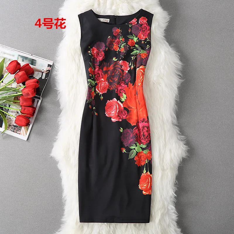 Hot Sale 2018 Women Summer Sleeveless Knee Length Pencil Dress Office Ladies Fashion Digital Printing Slim Vest Dress Vestidos
Hot Sale 2018 Women Summer Sleeveless Knee Length Pencil Dress Office Ladies Fashion Digital Printing Slim Vest Dress Vestidos