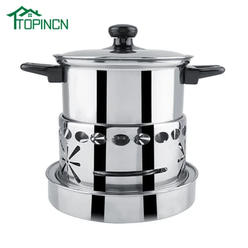 TOPINCN 2-In-1 Cookware Pot Stove Stainless Steel Hot Pot Utensils Non-magnetic Alcohol Stove Spirit Burner for Garden Home BBQ
TOPINCN 2-In-1 Cookware Pot Stove Stainless Steel Hot Pot Utensils Non-magnetic Alcohol Stove Spirit Burner for Garden Home BBQ