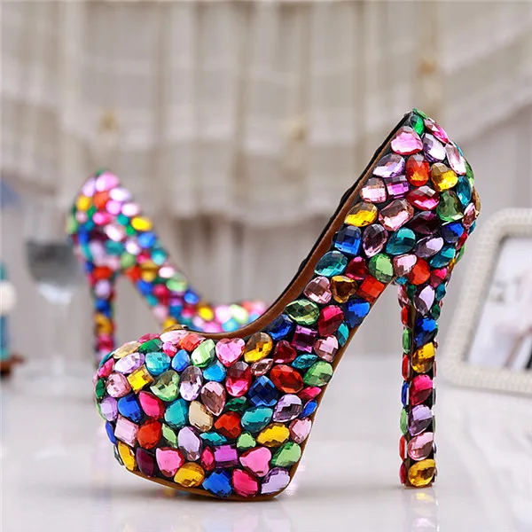 Rhinestone High Heel Shoes Women Luxury colorful Wedding Shoes Bride 10-14cm Fairy maiden Pumps for party
Rhinestone High Heel Shoes Women Luxury colorful Wedding Shoes Bride 10-14cm Fairy maiden Pumps for party