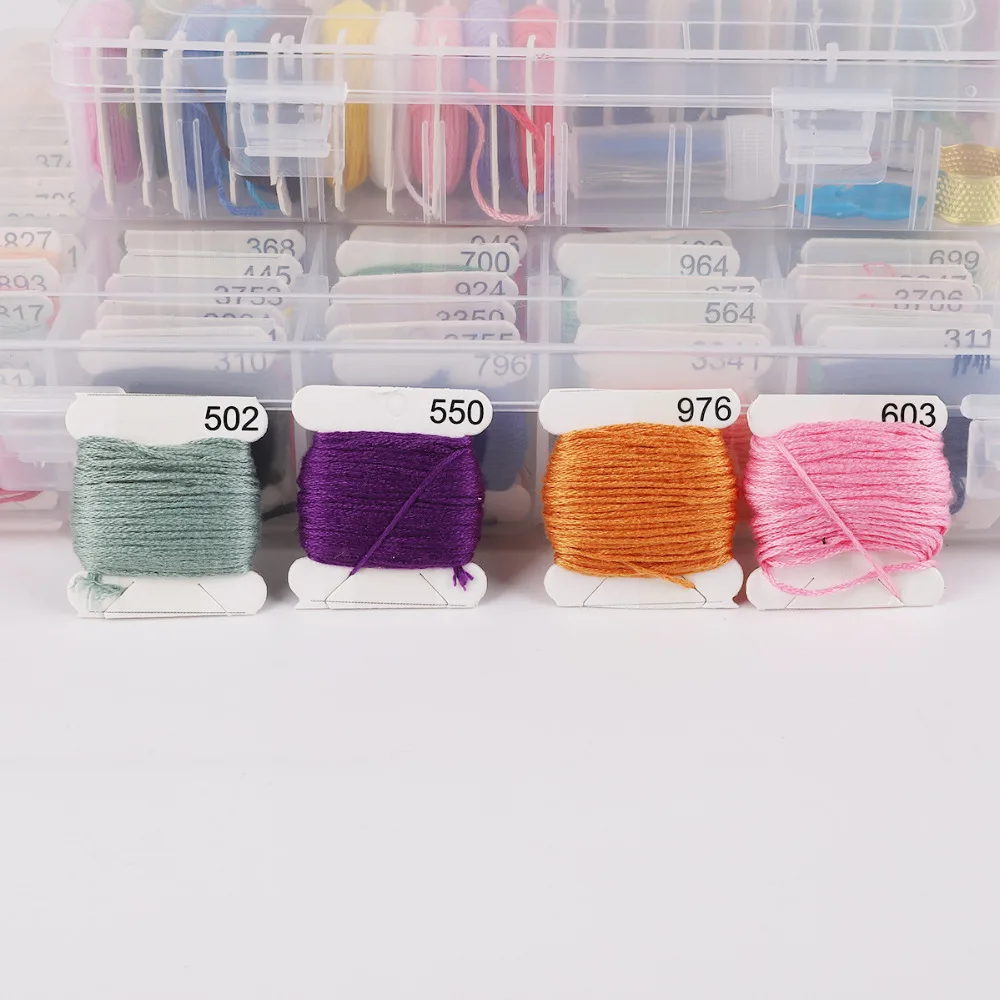 Нитки для вышивки крестом 50/100 смешанных цветов DMC хлопковые Швейные шпажки набор