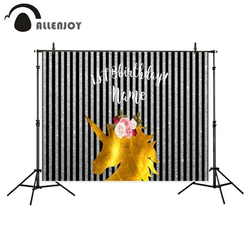 Allenjoy photography backdrop birthday party children golden unicorn silver stripes photo studio background photocall
Allenjoy photography backdrop birthday party children golden unicorn silver stripes photo studio background photocall
