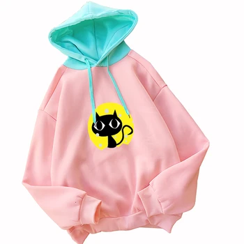 Hoodies Women 2018 Autumn Long Sleeve Spell Color Splicing Hooded Sweatshirt Casual Fleece Harajuku Kawaii Cartoon Cat Tracksuit
Hoodies Women 2018 Autumn Long Sleeve Spell Color Splicing Hooded Sweatshirt Casual Fleece Harajuku Kawaii Cartoon Cat Tracksuit