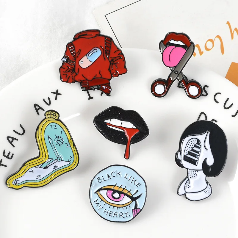 Creative Metal Badge Brooch Alloy Wild Lips Scissors Wall Clock Backpack Shirt Collar Accessories Brooch Gift
Creative Metal Badge Brooch Alloy Wild Lips Scissors Wall Clock Backpack Shirt Collar Accessories Brooch Gift