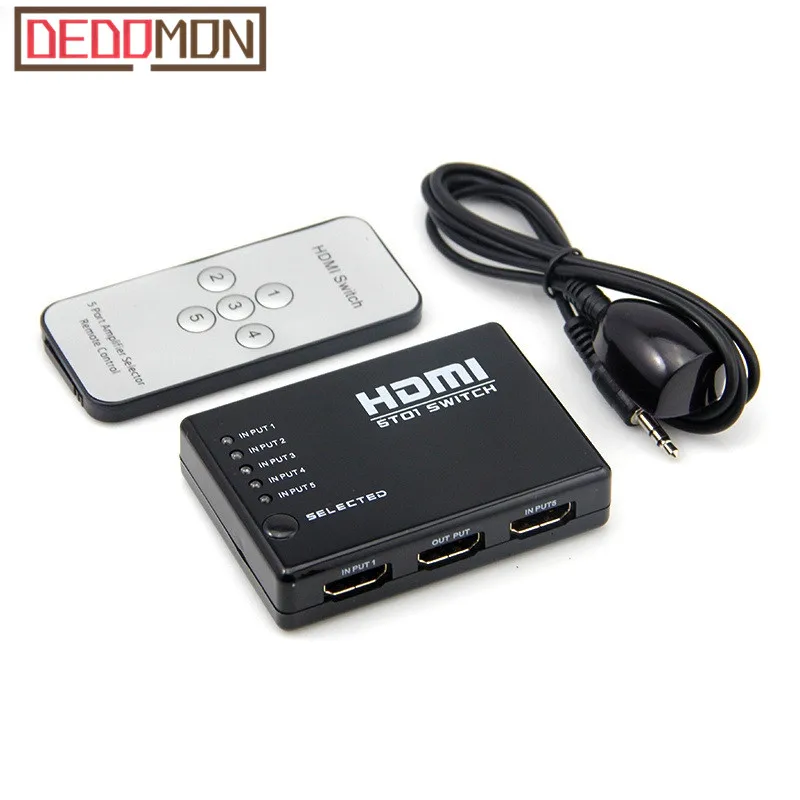 NEW HDMI HUB 5 Ports 1080P Video HDMI Switch Switcher HDMI Splitter with IR Remote splitter box for HDTV DVD for PS3
NEW HDMI HUB 5 Ports 1080P Video HDMI Switch Switcher HDMI Splitter with IR Remote splitter box for HDTV DVD for PS3