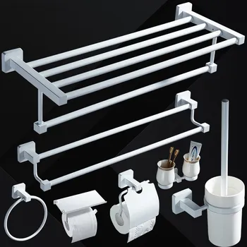 Nordic white multi-funtion hair dryer rack bathroom accessories ,stainless steel towel rack ,bathroom hardware pendant set
Nordic white multi-funtion hair dryer rack bathroom accessories ,stainless steel towel rack ,bathroom hardware pendant set