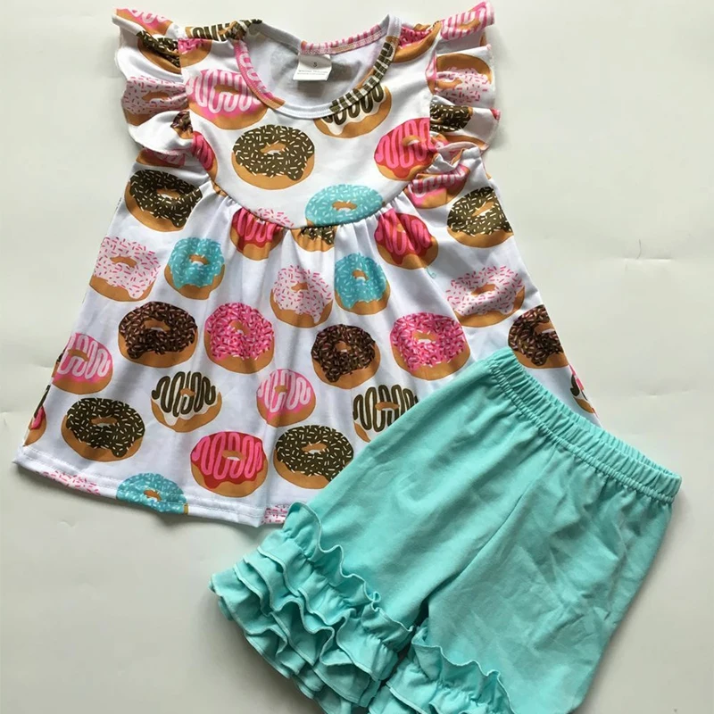2019 summer new girl baby clothes donut pattern printing round neck short sleeve pants girl set
2019 summer new girl baby clothes donut pattern printing round neck short sleeve pants girl set