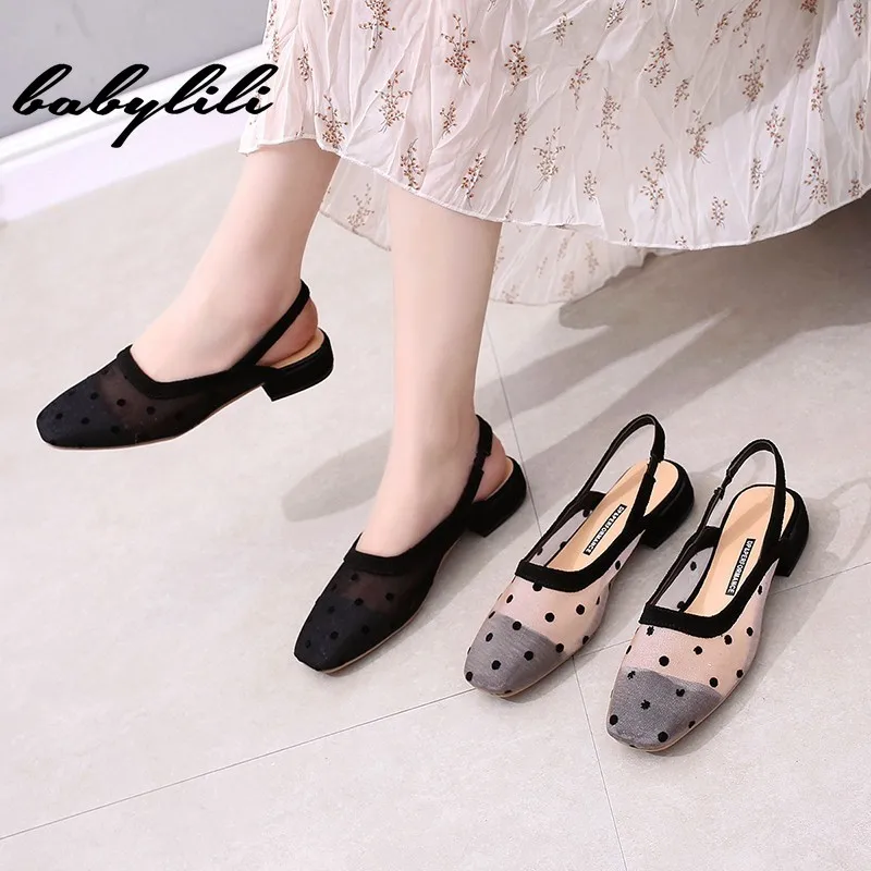 Women's Sandals Air Mesh Polka Dot Flats Women's Shoes Summer Woman Small Square Toe Flats Elastic Band Elegant Femme Korean New
Women's Sandals Air Mesh Polka Dot Flats Women's Shoes Summer Woman Small Square Toe Flats Elastic Band Elegant Femme Korean New