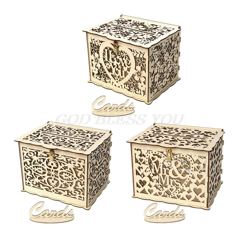 DIY Wedding Gift I Love You Mr Mrs Flower Wooden Card Money Box Case With Lock Rustic Beautiful Party Favor Decoration Birthday
DIY Wedding Gift I Love You Mr Mrs Flower Wooden Card Money Box Case With Lock Rustic Beautiful Party Favor Decoration Birthday