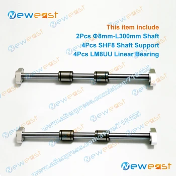 2Pcs diameter 8mm x 300mm Linear Shaft Hardened Rod + 4Pcs SHF8 8mm shaft rail support + 4Pcs LM8UU bearing
2Pcs diameter 8mm x 300mm Linear Shaft Hardened Rod + 4Pcs SHF8 8mm shaft rail support + 4Pcs LM8UU bearing