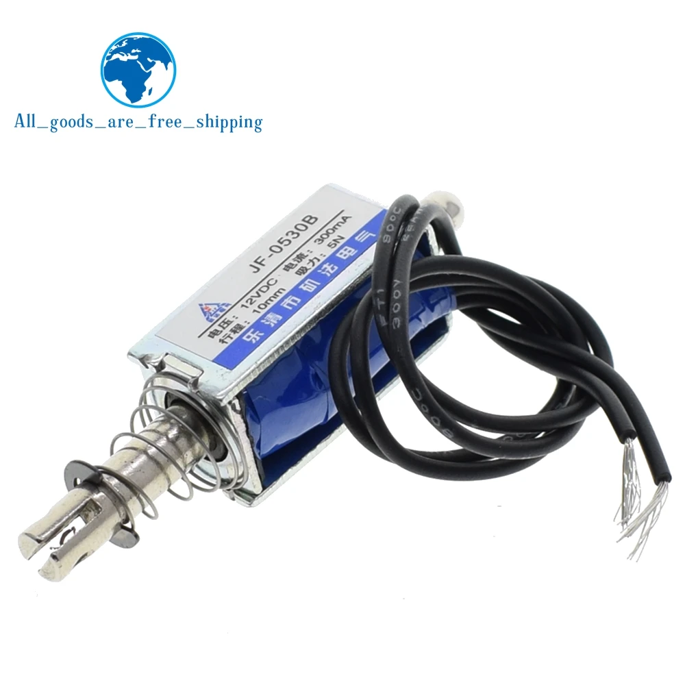 TZT JF-0530B DC 6V 12V 24V Push&Pull type Open Frame Electromagnet keepping Force 5N travel 10mm Linear Solenoid
TZT JF-0530B DC 6V 12V 24V Push&Pull type Open Frame Electromagnet keepping Force 5N travel 10mm Linear Solenoid