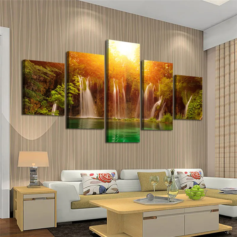 . New 5 Panels Art Print Wall Art Yellow Waterfall Unframed Canvas Painting Picture Print Waterfall Canvas Art for Home Decor
. New 5 Panels Art Print Wall Art Yellow Waterfall Unframed Canvas Painting Picture Print Waterfall Canvas Art for Home Decor