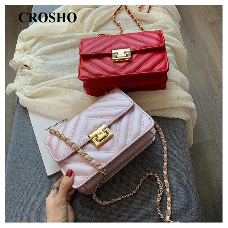 CROSHO Chain Women's New Spring Fashion Single Shoulder Bag Advanced Texture Embroidered Line Lacing Cross Body Diamond Lattice
CROSHO Chain Women's New Spring Fashion Single Shoulder Bag Advanced Texture Embroidered Line Lacing Cross Body Diamond Lattice