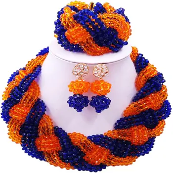 Free Delivery Royal Blue Orange African Women Wedding Crystal Beads Bridal Jewelry Sets 12C-BZ-32
Free Delivery Royal Blue Orange African Women Wedding Crystal Beads Bridal Jewelry Sets 12C-BZ-32