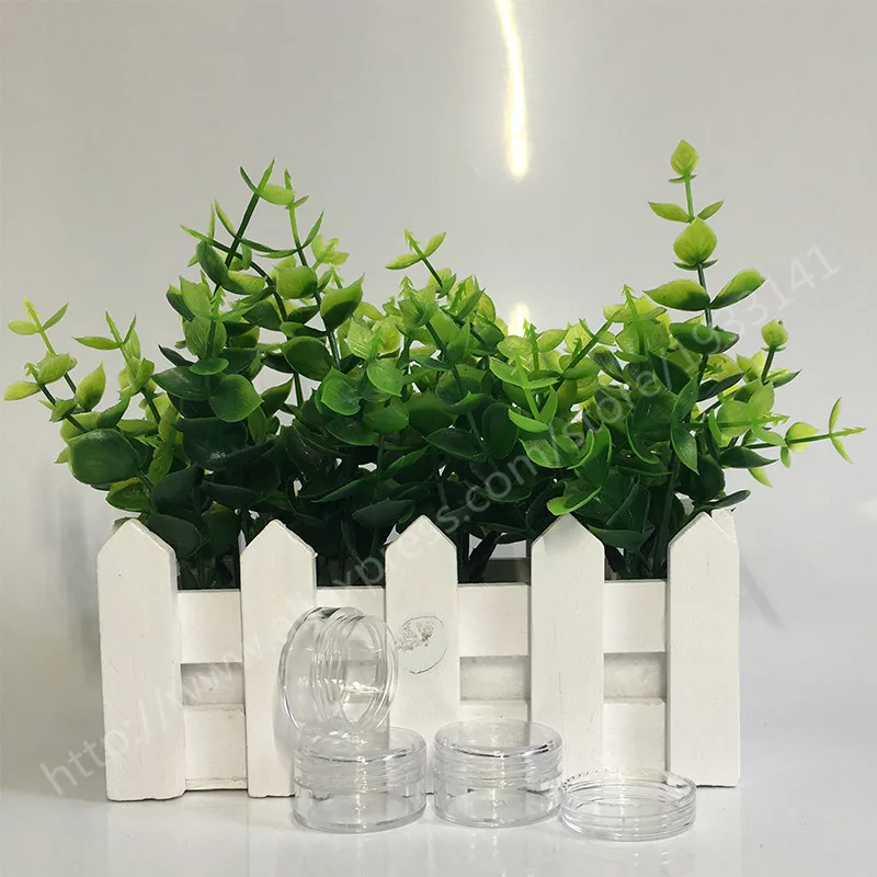 High quality 100 x 5g Clear PS Plastic Cosmetic Jar used as promotion cream glitters sample packaging | Красота и здоровье