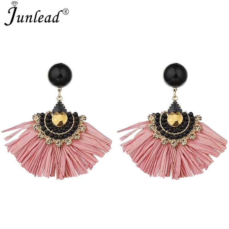 Junlead Latest Fashion Handmade Sector Drop Earrings Raffia Straw Weave Dangle Acrylic Crystal Earring For Women Holiday Jewelry
Junlead Latest Fashion Handmade Sector Drop Earrings Raffia Straw Weave Dangle Acrylic Crystal Earring For Women Holiday Jewelry