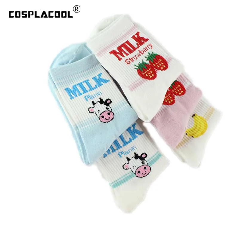 Milk Fruit Creative Art Autumn/Winter Cotton Women Socks Strawberry Banana Cow Casual Breathable Candy Color Socks Sokken
Milk Fruit Creative Art Autumn/Winter Cotton Women Socks Strawberry Banana Cow Casual Breathable Candy Color Socks Sokken
