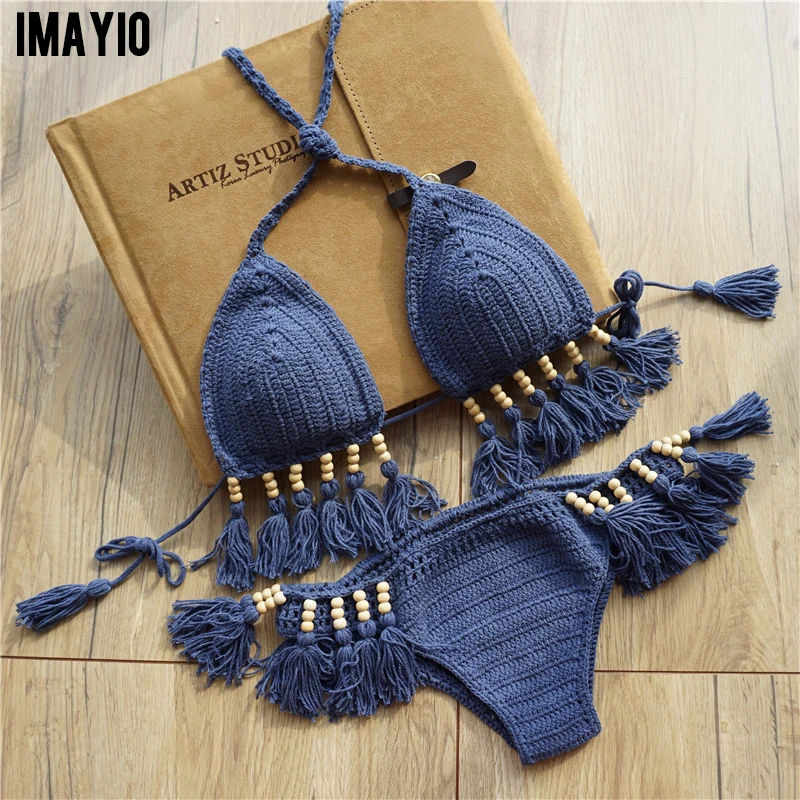 Fringe bikini set handmade crochet swimwear bandge swimsuit sexy women thong brazilian knitting biquini bathing suit
Fringe bikini set handmade crochet swimwear bandge swimsuit sexy women thong brazilian knitting biquini bathing suit
