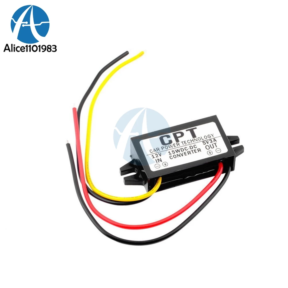 DC-DC 12V to 5V 3A 15W Step-down Power Converter Module Adapter Lead Wire Short Circuit Over Current Voltage Protection No USB
DC-DC 12V to 5V 3A 15W Step-down Power Converter Module Adapter Lead Wire Short Circuit Over Current Voltage Protection No USB