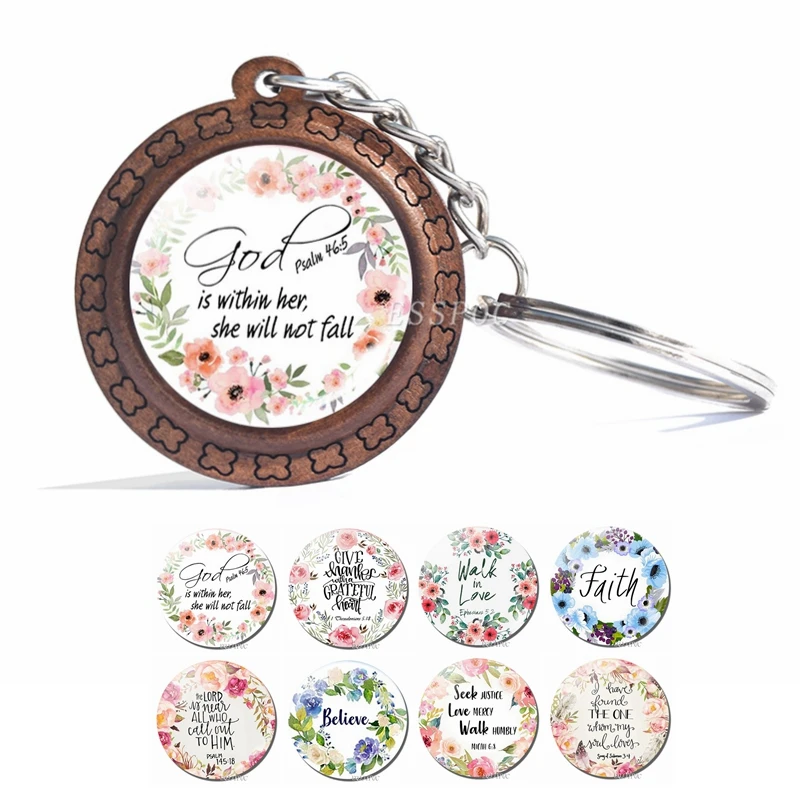New Style Keychain Bible Verse Quote Glass Dome Wooden Keychain Wood Jewelry Religious Gift for Christian
New Style Keychain Bible Verse Quote Glass Dome Wooden Keychain Wood Jewelry Religious Gift for Christian