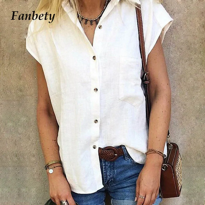 Fanbety Women Turn-down Collar Buttons Shirts 2019 Summer Solid color Blouse Female Short Sleeve Streetwear Ladies Tops Blusas
Fanbety Women Turn-down Collar Buttons Shirts 2019 Summer Solid color Blouse Female Short Sleeve Streetwear Ladies Tops Blusas
