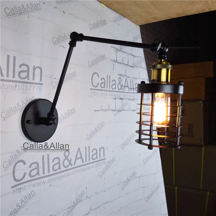 retractable wall sconce Black iron cage wall lamp Loft Vintage Telescopic extend arm wall light swing arm D100mm cage sconce
retractable wall sconce Black iron cage wall lamp Loft Vintage Telescopic extend arm wall light swing arm D100mm cage sconce