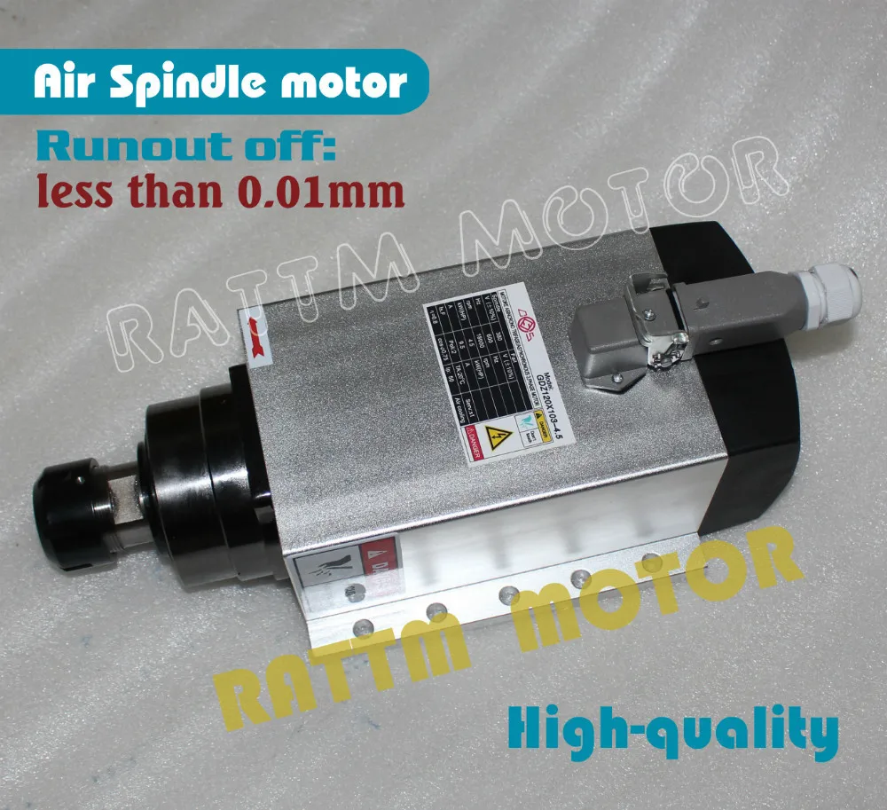 Square 4.5kw Quanlity Air cooled spindle motor ER32 runout-off 0.01mm, 4 Ceramic bearing,Engraving milling grind
Square 4.5kw Quanlity Air cooled spindle motor ER32 runout-off 0.01mm, 4 Ceramic bearing,Engraving milling grind
