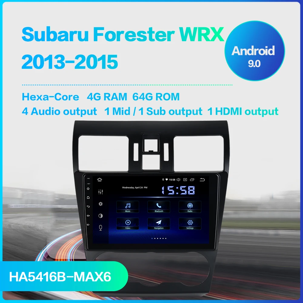 Автомобильное радио Dasaita 1 din Android 9 0 для Subaru WRX 2013 2014 2015 USB MP3 &quotIPS мультисенсорный