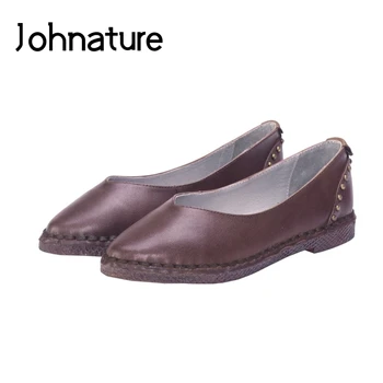 Johnature 2020 New Spring/Autumn Genuine Leather Loafers Casual Metal Decoration Pointed Toe Shallow Slip-on Flats Women Shoes
Johnature 2020 New Spring/Autumn Genuine Leather Loafers Casual Metal Decoration Pointed Toe Shallow Slip-on Flats Women Shoes