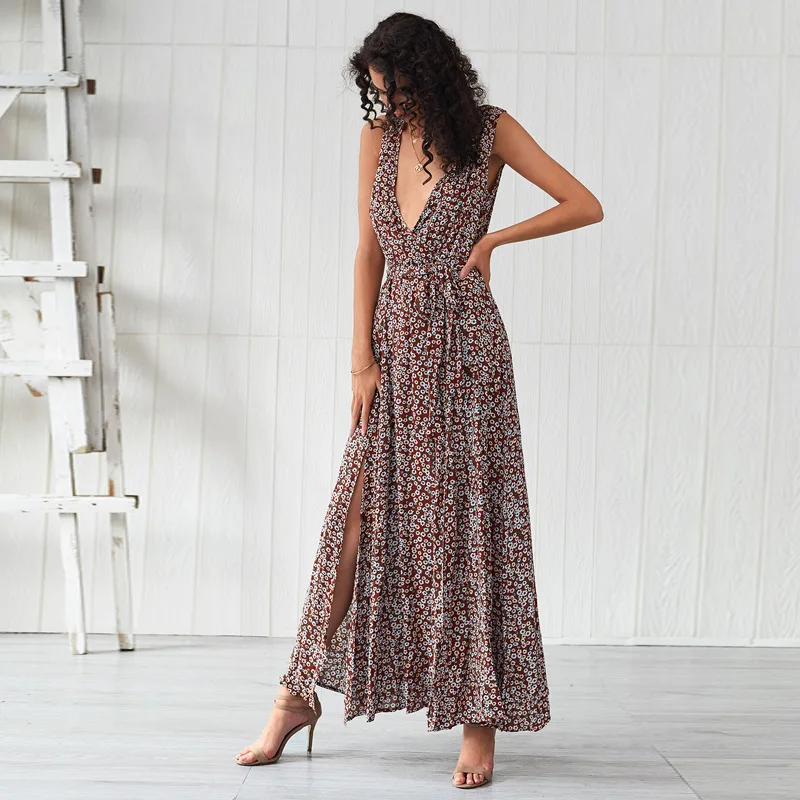 V Neck Floral Printed Summer Bohemian Beach Dress with Belt Long Maxi Women Dresses Streetwear Loose Vestidos Verano 2019
V Neck Floral Printed Summer Bohemian Beach Dress with Belt Long Maxi Women Dresses Streetwear Loose Vestidos Verano 2019