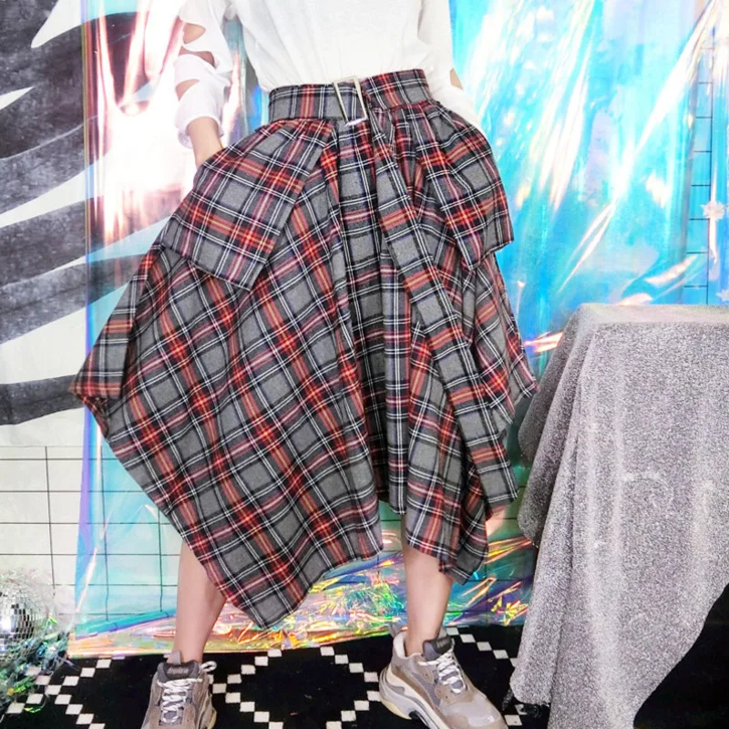 LANMREM 2019 Contrast Color Plaid Waistband Loose Irregular High Waist Skirt Female All-match Female's Bottoms YG107
LANMREM 2019 Contrast Color Plaid Waistband Loose Irregular High Waist Skirt Female All-match Female's Bottoms YG107