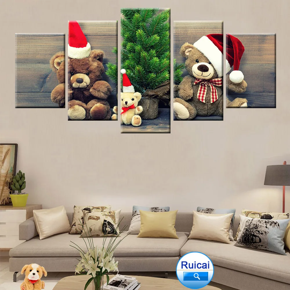 Christmas gift baby bear poster canvas painting 5 panel HD print home decoration living room bedroom mural
Christmas gift baby bear poster canvas painting 5 panel HD print home decoration living room bedroom mural