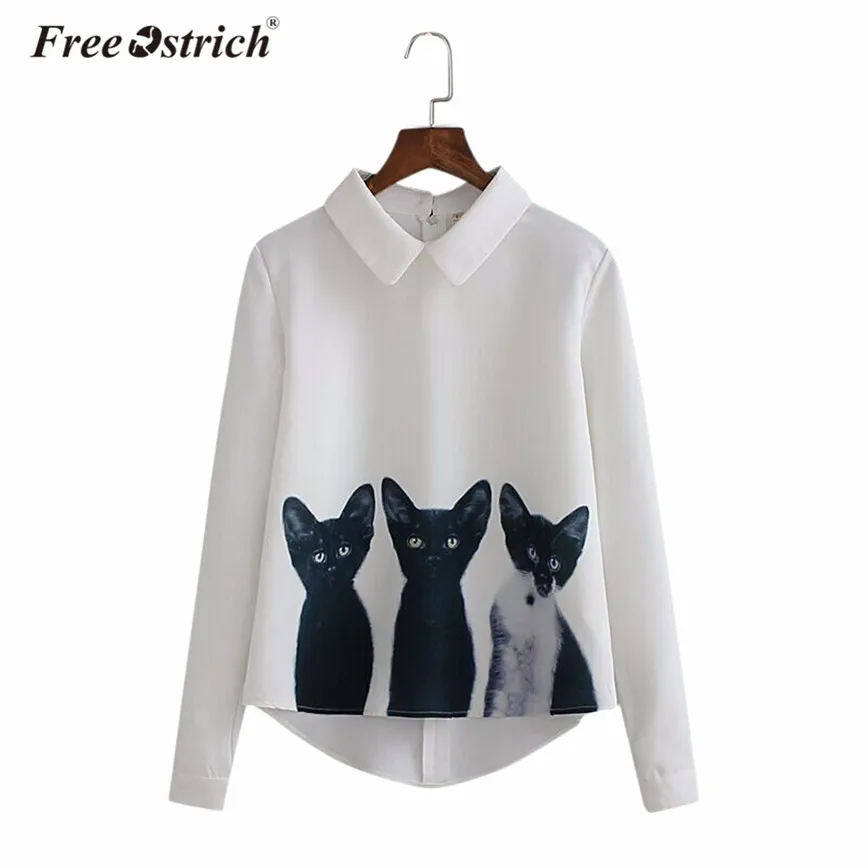 Free Ostrich Fashion Chiffon Shirt Women White Three Cats Print Turn-down Collar Loose Tops Female Casual Long Sleeve Blouse
Free Ostrich Fashion Chiffon Shirt Women White Three Cats Print Turn-down Collar Loose Tops Female Casual Long Sleeve Blouse