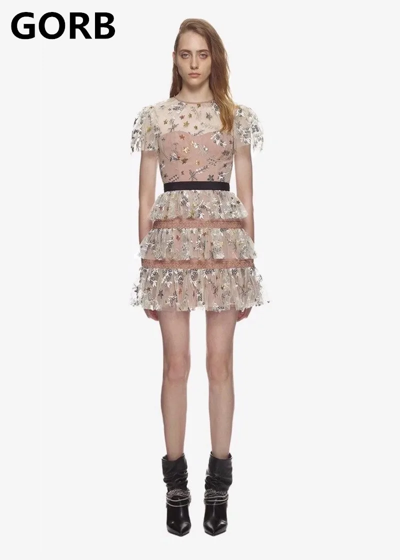 GORB 2019 Summer New High-end Custom Women SP Style Runway Mini Dresses High Quality Short Sleeve Lace Mesh Patchwork Dress
GORB 2019 Summer New High-end Custom Women SP Style Runway Mini Dresses High Quality Short Sleeve Lace Mesh Patchwork Dress