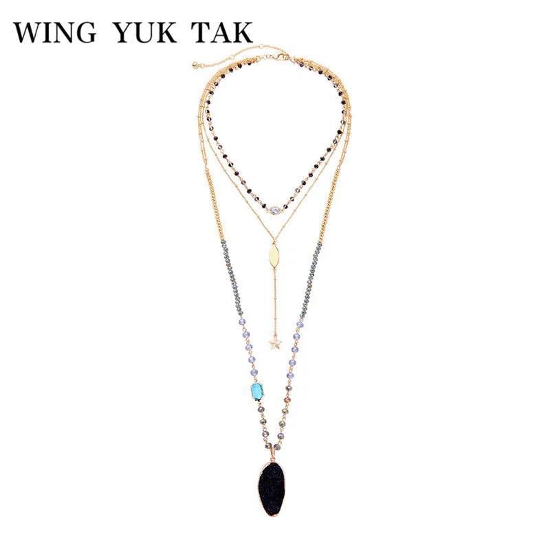 wing yuk tak Vintage Handmade Black Pendant Necklace Star Bohemia Multi Layer Long Bead Necklace Women
wing yuk tak Vintage Handmade Black Pendant Necklace Star Bohemia Multi Layer Long Bead Necklace Women