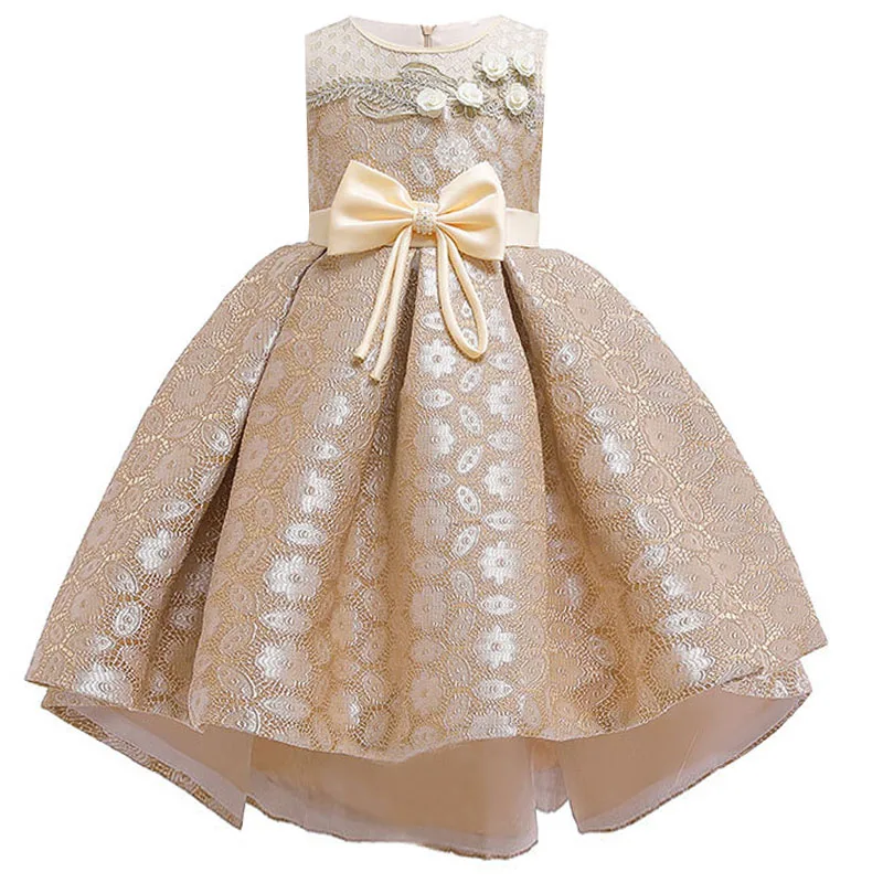 Summer girl lace trailing princess dress kid baby applique bow flower girl wedding dress children party sweet clothes
Summer girl lace trailing princess dress kid baby applique bow flower girl wedding dress children party sweet clothes