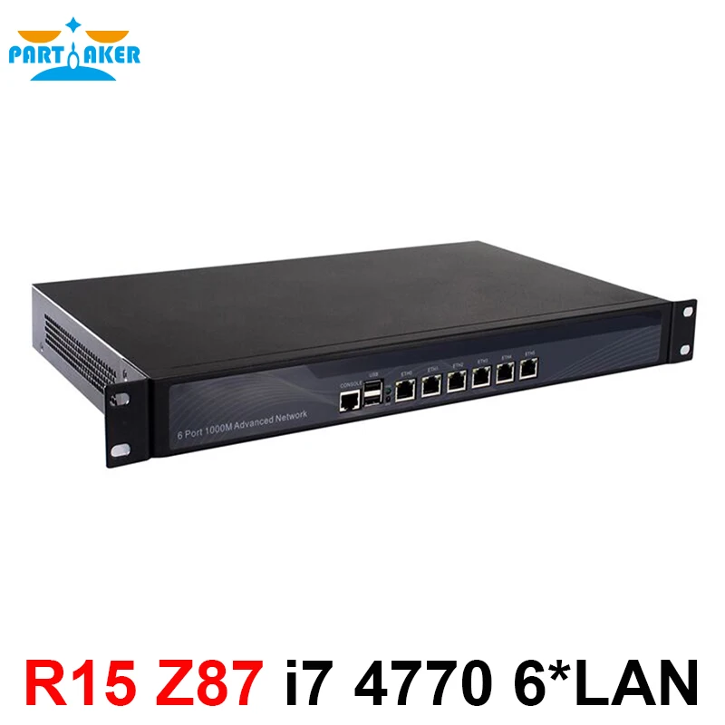 Настольный сервер 1U брандмауэр pfsense роутер с 6 гигабитными LAN Intel Quad Core i7 4770 3 9 ГГц