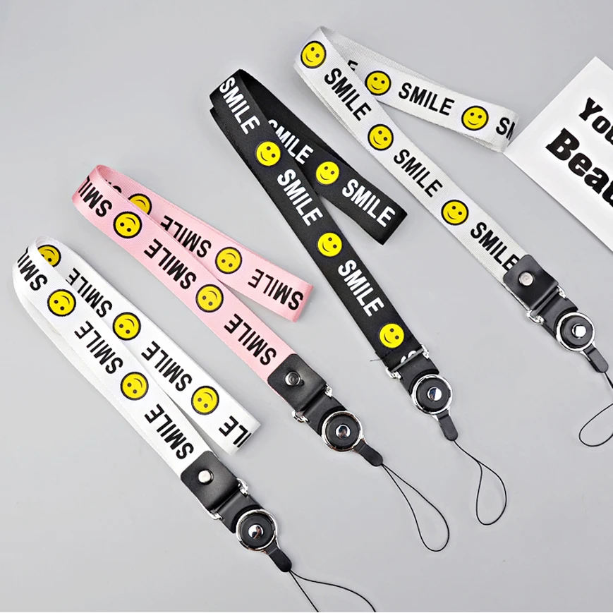 Smile Removable Lanyard Female Long Section Neck Strap keys ID Card Mobile Phone Straps Holder DIY Hang Rope Lanyard USB Badge
Smile Removable Lanyard Female Long Section Neck Strap keys ID Card Mobile Phone Straps Holder DIY Hang Rope Lanyard USB Badge