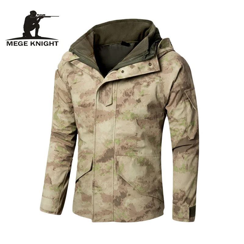 Image MEGE G8 Windbreaker, Tactical Army Camouflage Coat, Warm Fleece inside,  Military Jacket Waterproof Clothes, Men Outdoor Jackets