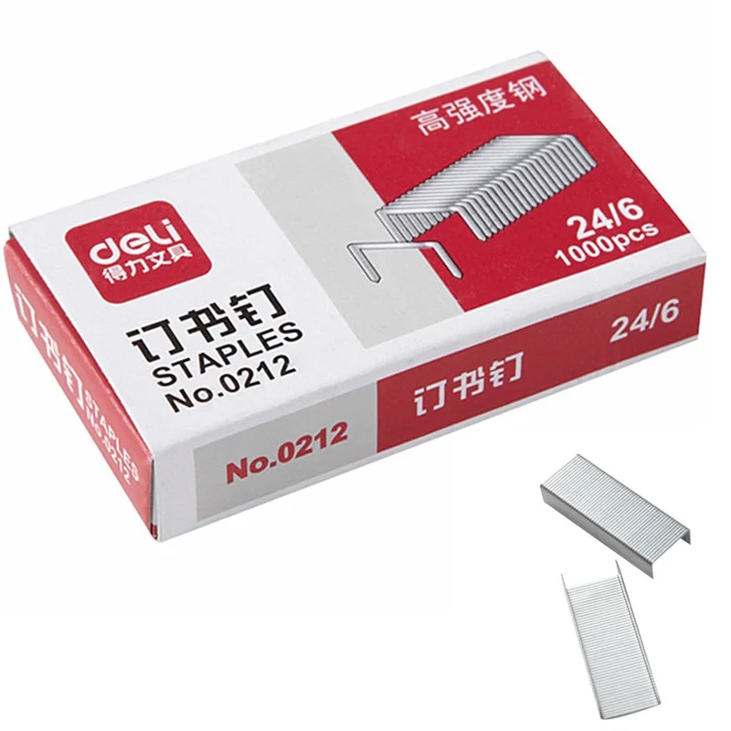 Deli 1000pcs/box Staples Metal Staple 24/6 For Stapler Silver Normal Staple Plier Grape Nail School Office Supplies Stationery
Deli 1000pcs/box Staples Metal Staple 24/6 For Stapler Silver Normal Staple Plier Grape Nail School Office Supplies Stationery