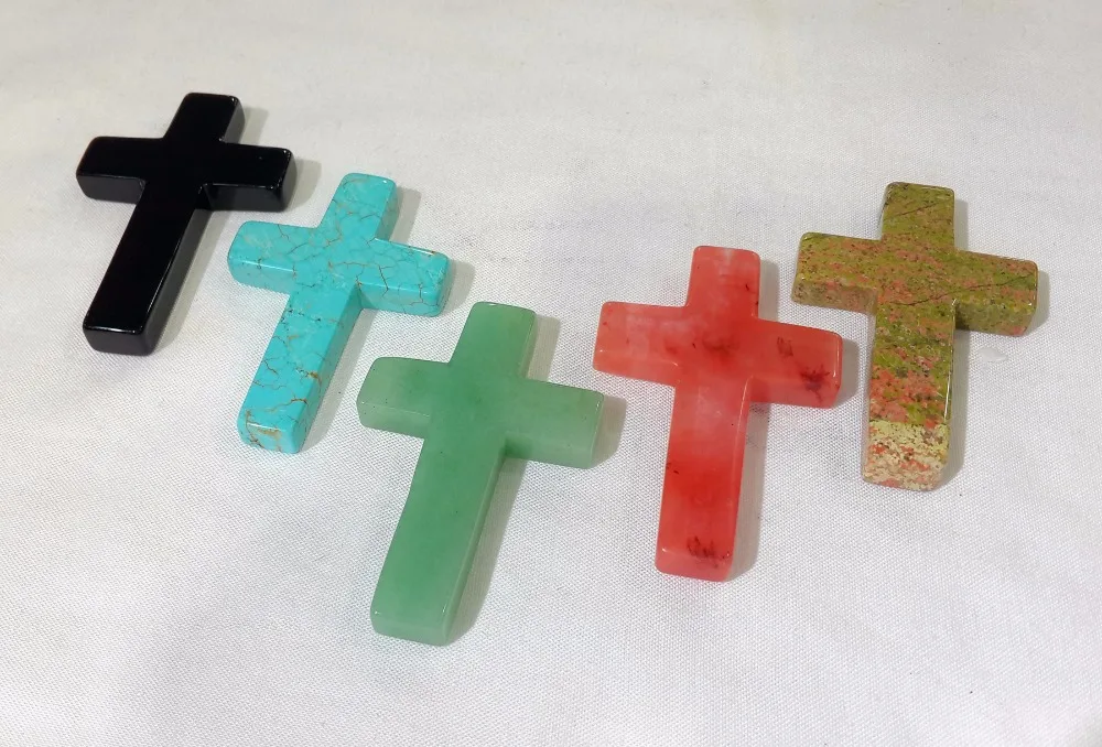 Wholesae Mix Lot Gem stone Cross Pendants 40*60mm Stone Crystal Pendant Jewelry DIY 10pcs/lot With 1.5mm Hole on top
Wholesae Mix Lot Gem stone Cross Pendants 40*60mm Stone Crystal Pendant Jewelry DIY 10pcs/lot With 1.5mm Hole on top