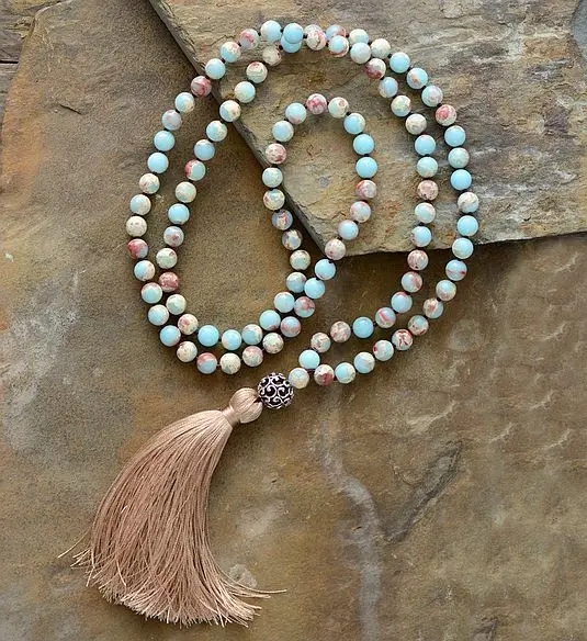 108 Beads Necklaces 8MM Semi Synthetic Precious Stones Tassel Necklace Women Lariat Yoga Necklace Meditation Necklace Dropship
108 Beads Necklaces 8MM Semi Synthetic Precious Stones Tassel Necklace Women Lariat Yoga Necklace Meditation Necklace Dropship
