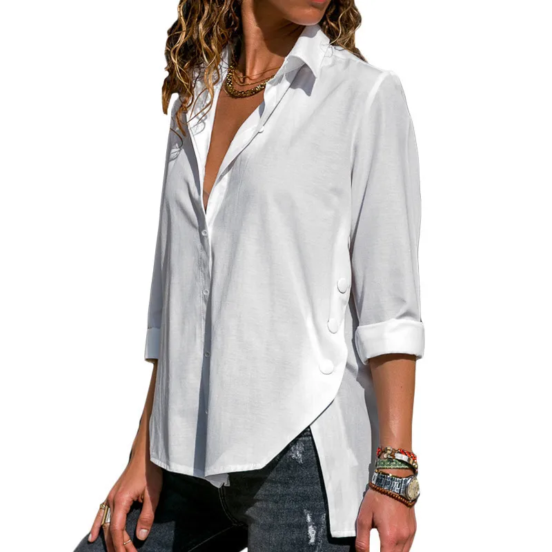 Women Blouses Spring Summer 2019 Solid Button Blouse Long Sleeve Turn Down Collar Shirt Tunic Casual Loose Pure Ladies Tops
Women Blouses Spring Summer 2019 Solid Button Blouse Long Sleeve Turn Down Collar Shirt Tunic Casual Loose Pure Ladies Tops