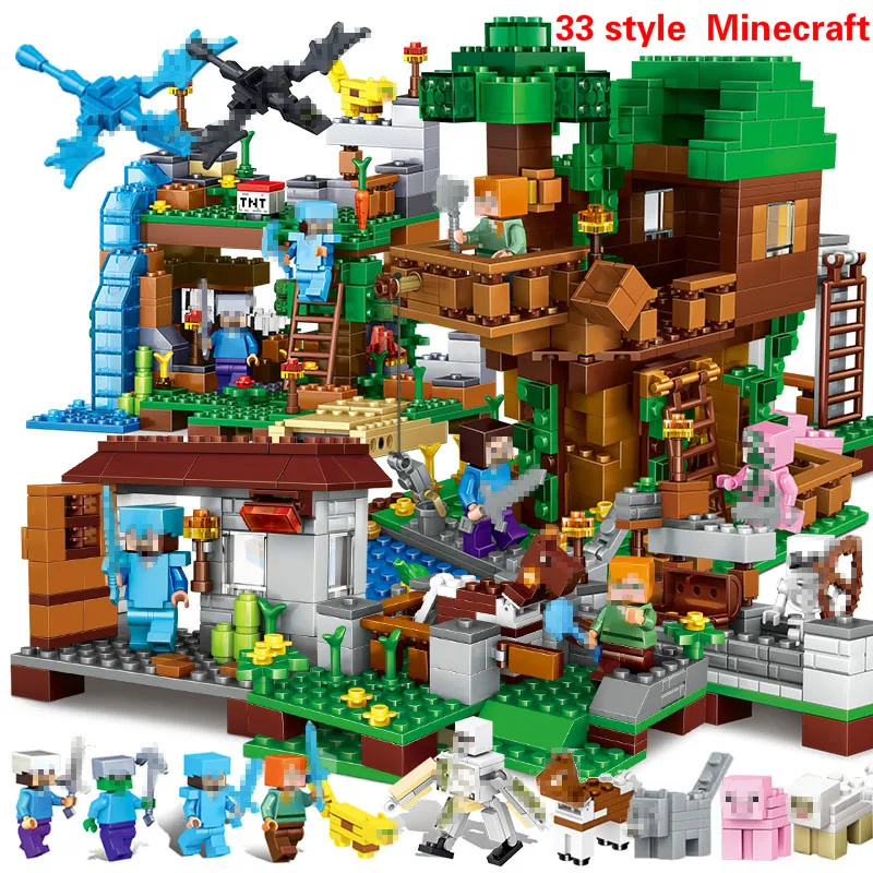 33style Legoing Minecraft My World Figures Brick Aminal City Farm Cave Village Jungle TreeHouse Building Blocks Educational Toys
33style Legoing Minecraft My World Figures Brick Aminal City Farm Cave Village Jungle TreeHouse Building Blocks Educational Toys