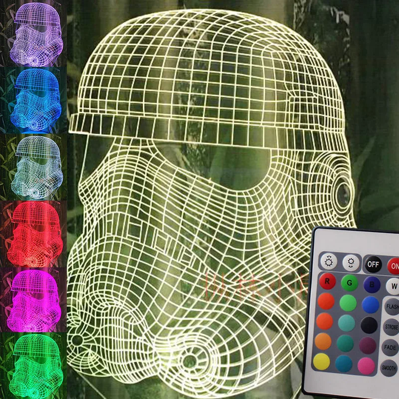 3D Illusion Star Wars Storm Trooper White Soldier Led Table Lamp 7 Colors Touch Baby Nightlight Decoration Bedroom Desk Lamp
3D Illusion Star Wars Storm Trooper White Soldier Led Table Lamp 7 Colors Touch Baby Nightlight Decoration Bedroom Desk Lamp